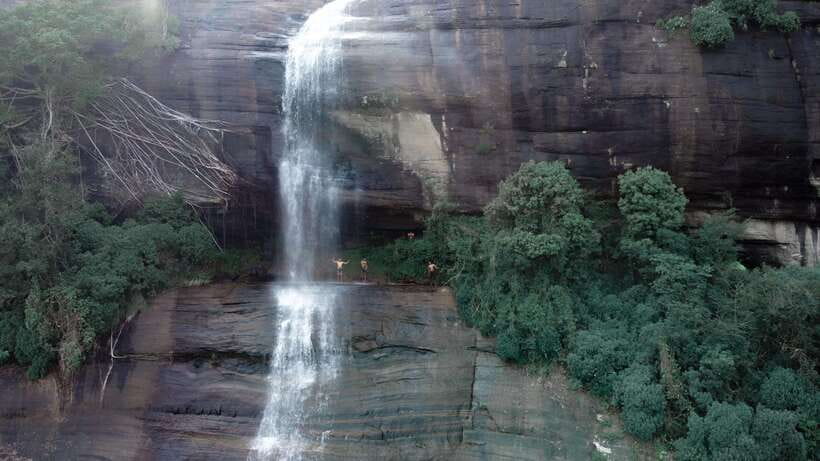 Knuckles Mountain Range: Hidden Waterfall Chain Hike - The cave beside the 80-meter waterfall