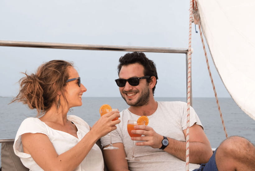 Mirissa: Sunset Catamaran Sailing Boat Tour with Dinner - Watching for dolphins, whales, and ocean life
