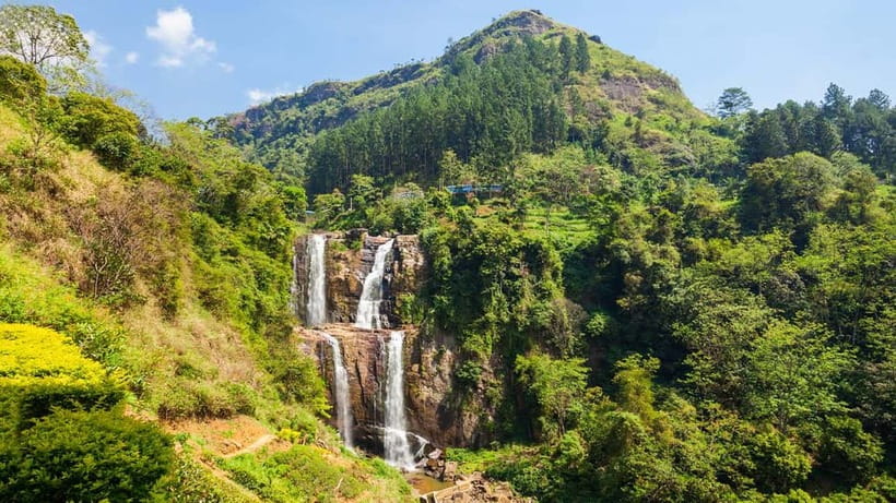 Nuwara Eliya to Kandy: Transfer with Waterfall & Tea Tour - Ramboda Waterfall brings the first burst of scenery
