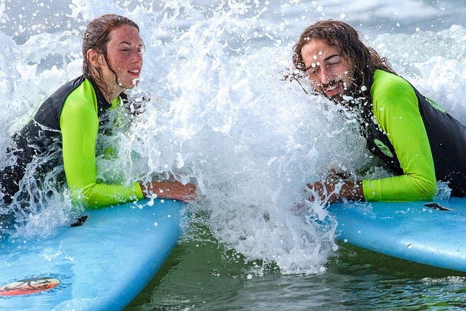 PRIVATE Surf lesson for Beginners Couple - Soft boards make the first attempts less intimidating
