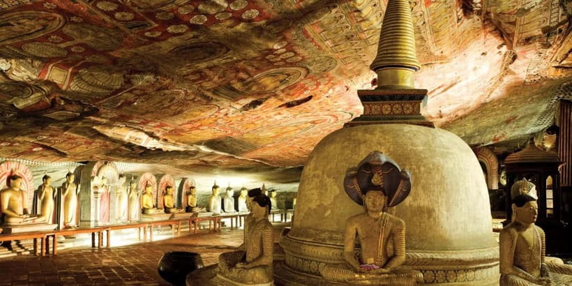 Sri Lanka: Sigiriya, Dambulla Highlights Day Tour And Safari - Dambulla’s cave temples and golden exterior