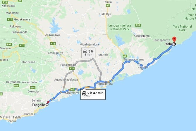 Tangalle City to Yala City Private Transfer - Leaving Tangalle without transport stress